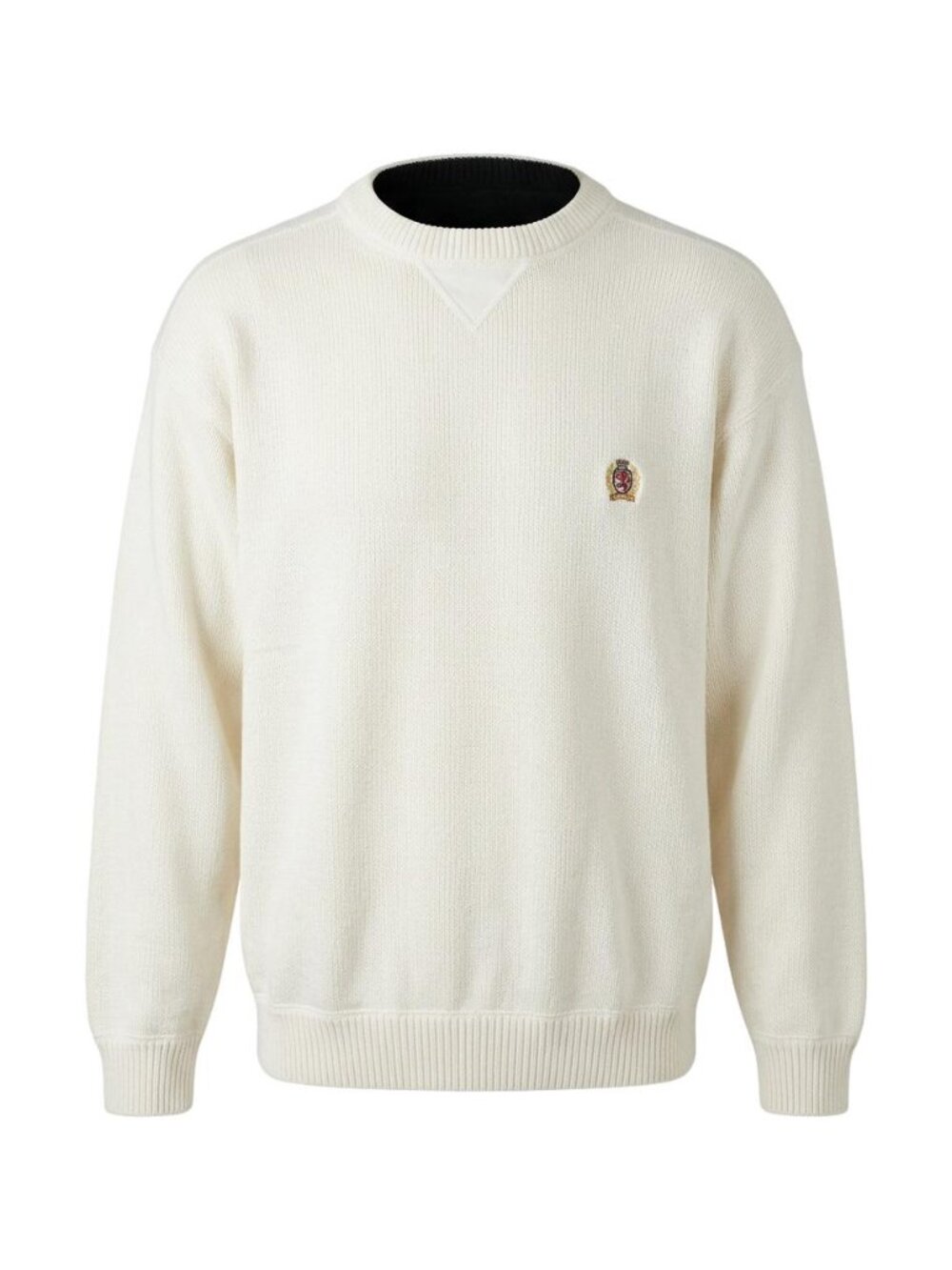 Vintage 90s Tommy Hilfiger Crest Light Academia Preppy Sweater Ivory Men's L